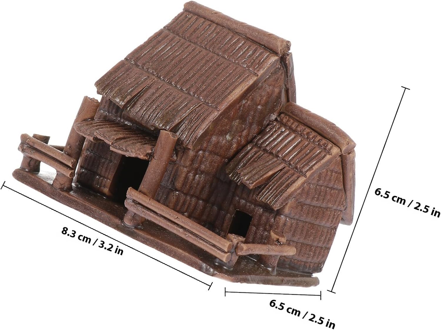 4pcs Ceramic Flower Pot Decor Rustic Miniature House for Bonsai Plants
