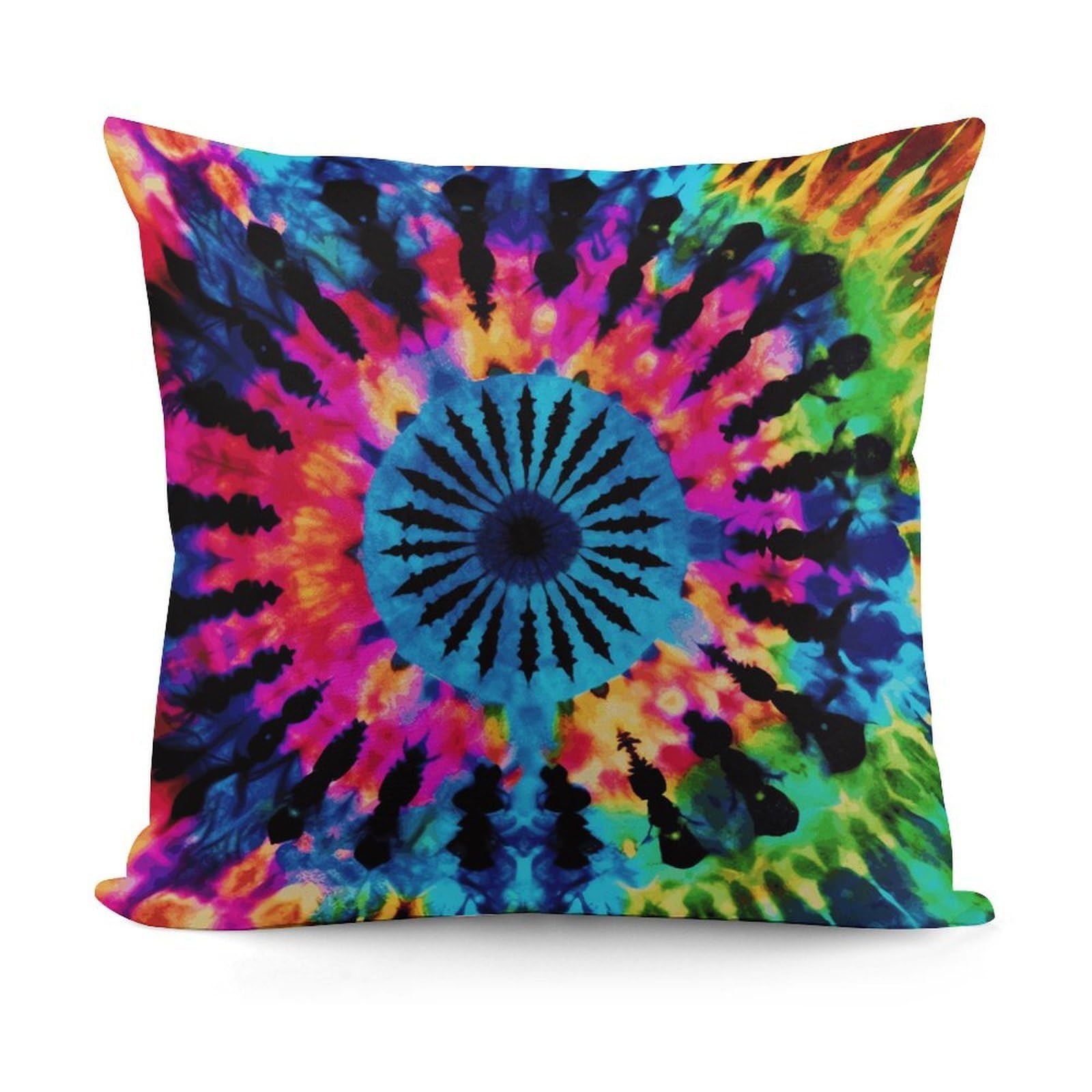 VstaDank Decorative Exotic Tribe Tie Dye Style Throw Pillow Covers Luxury Soft Pillowcases Fluffy Plush Accent Pillow Cases Personalized Square Lumbar Pillows Shells for All Seasons 18" X 18"