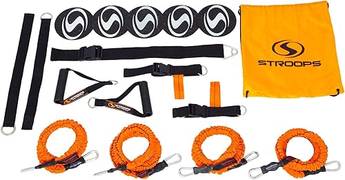 Stroops VITL - Kit de bandas de resistencia de cuerpo completo, bandas de ejercicio con anclaje de puerta, asas, bolsa de transporte, correas para