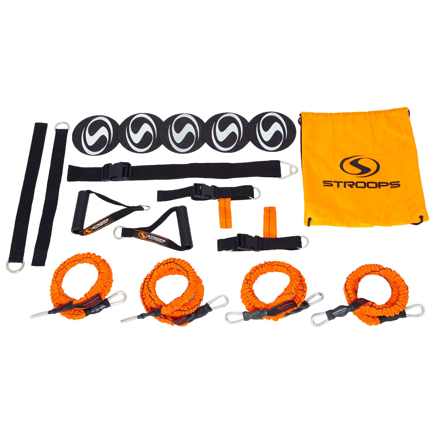 Stroops VITL Slastix Resistance Bands Set | Resistance Bands for Working Out All-in-One Full Body Workout System Bands, Handles, Foot Straps, Door Anchors, Agility Dots & Carry Bag for Home Fitness