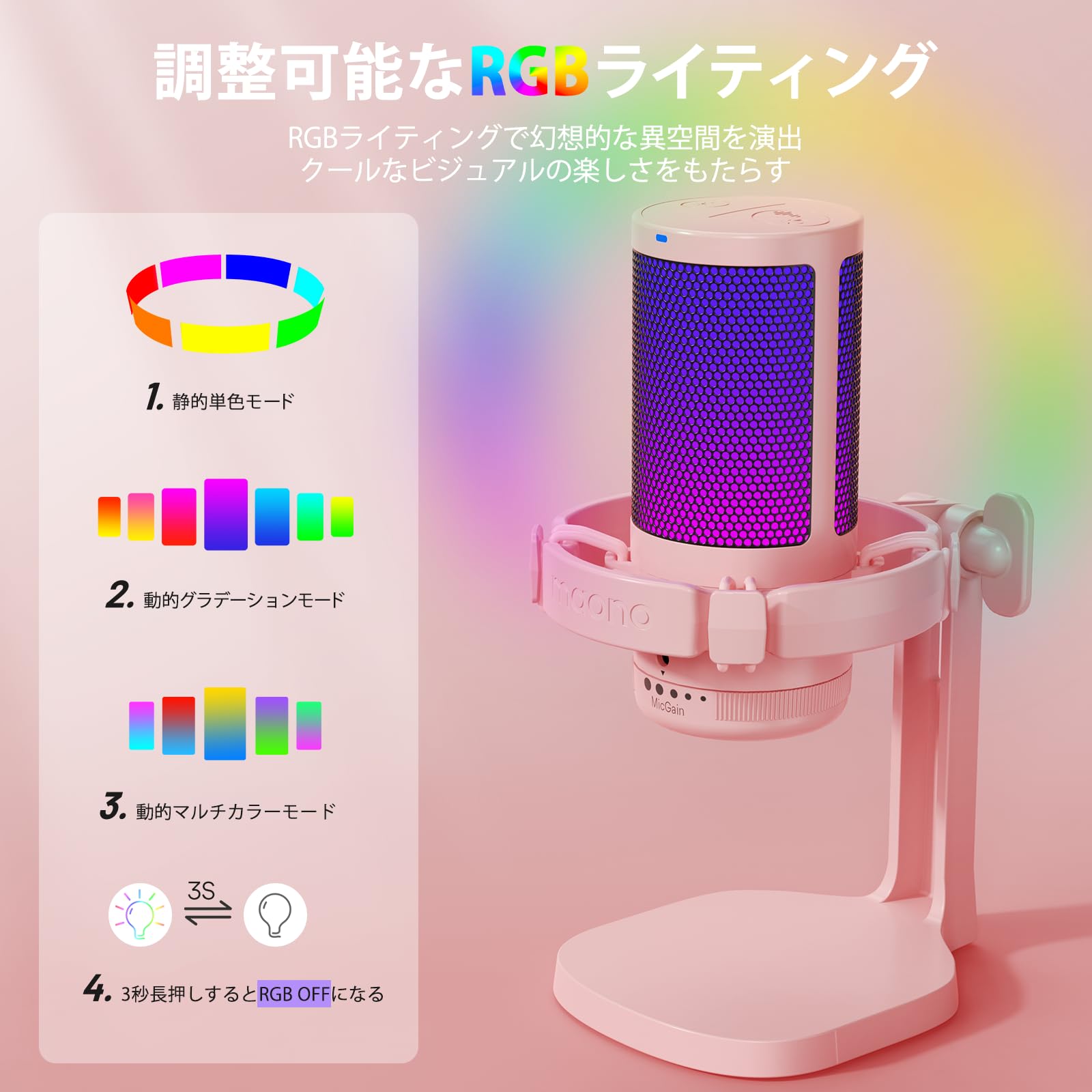Amazon.co.jp: MAONO USB コンデンサーマイク ゲーミングマイク ノイズ