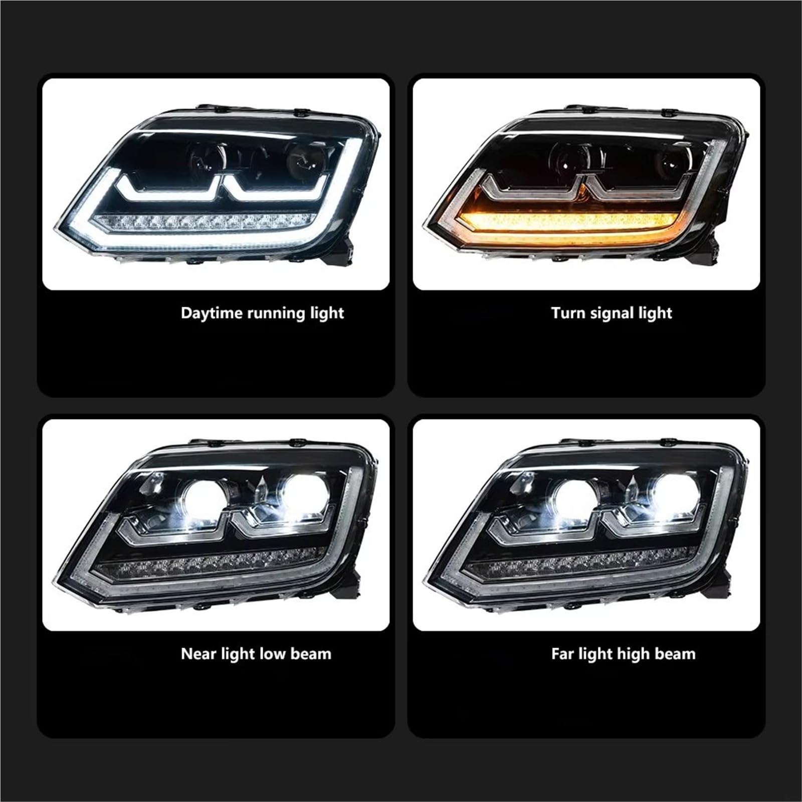 Fari Anteriori Fari Car Styling Faro LED Amarok Faro DRL Segnale Lente Proiettore Per Amarok 2010-2022 DRL Lampada(RHD)