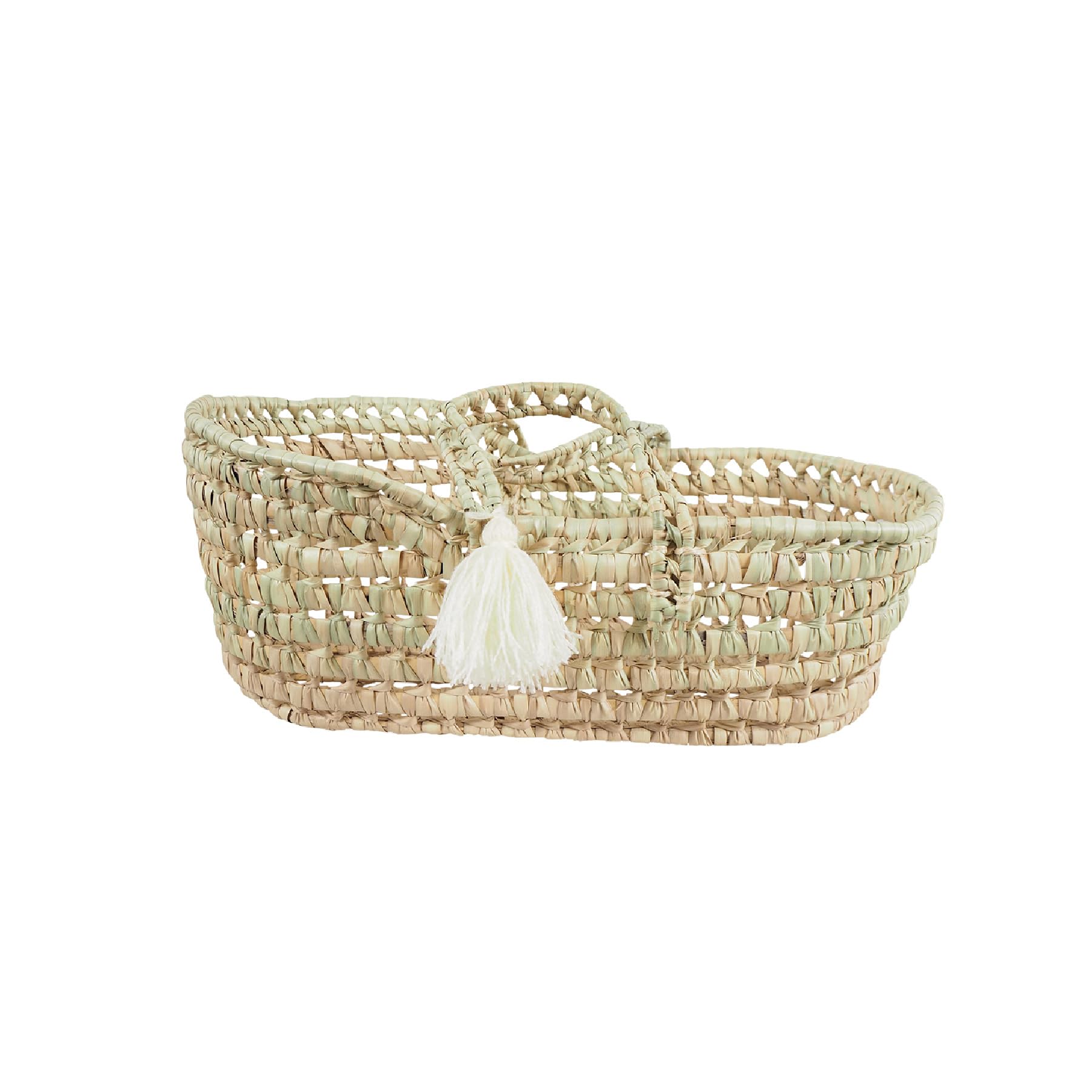 kikadu Großer Puppenkorb - Puppenkorb/Bett für die Lieblingspuppe oder -Tier aus Palmblättern, handgeflochten, Maße 40x18x17 cm