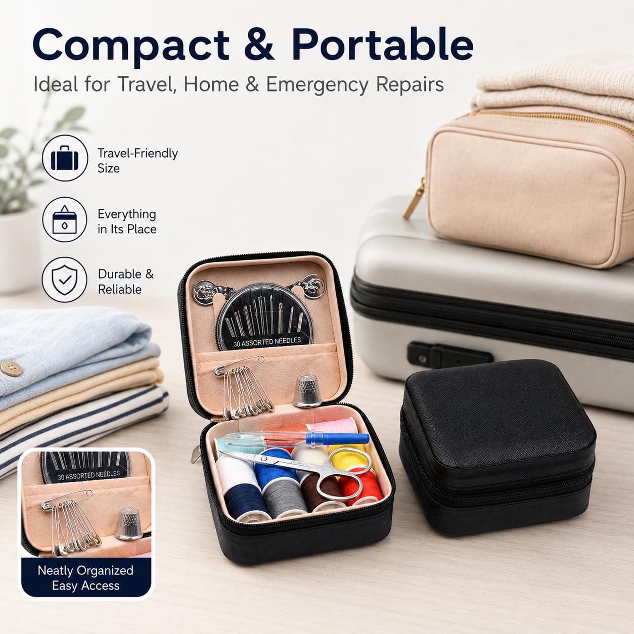 Portable Travel Sewing Kit - 56 Piece Emergency Repair Kit -4