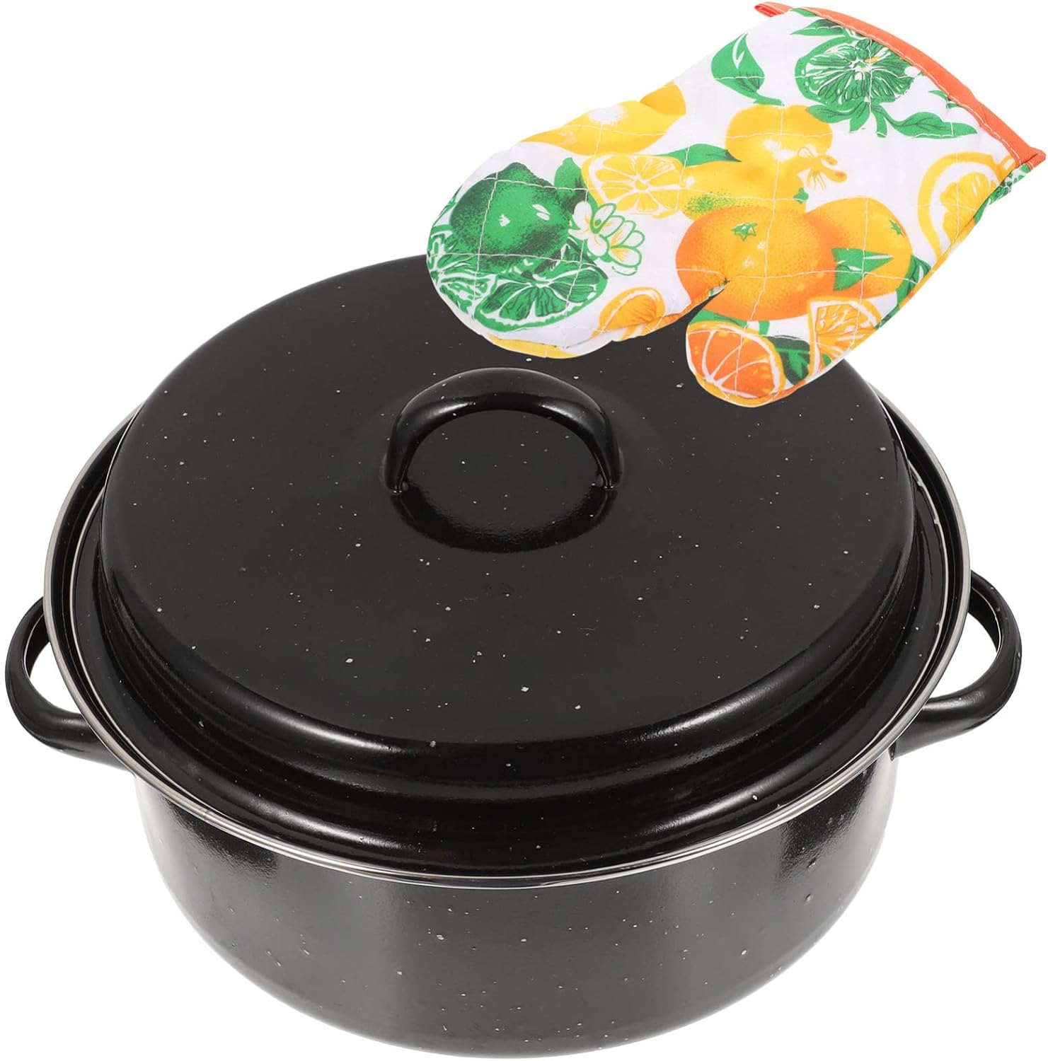 Cabilock 1 Set Granite Roasting Pan Turkey Roasting Pan