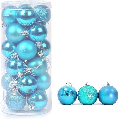 Colgante de bola de Navidad, decoración que no se astilla para el árbol de Navidad, colgantes de 1.6 pulgadas, bolas, adornos, juego de 24 piezas