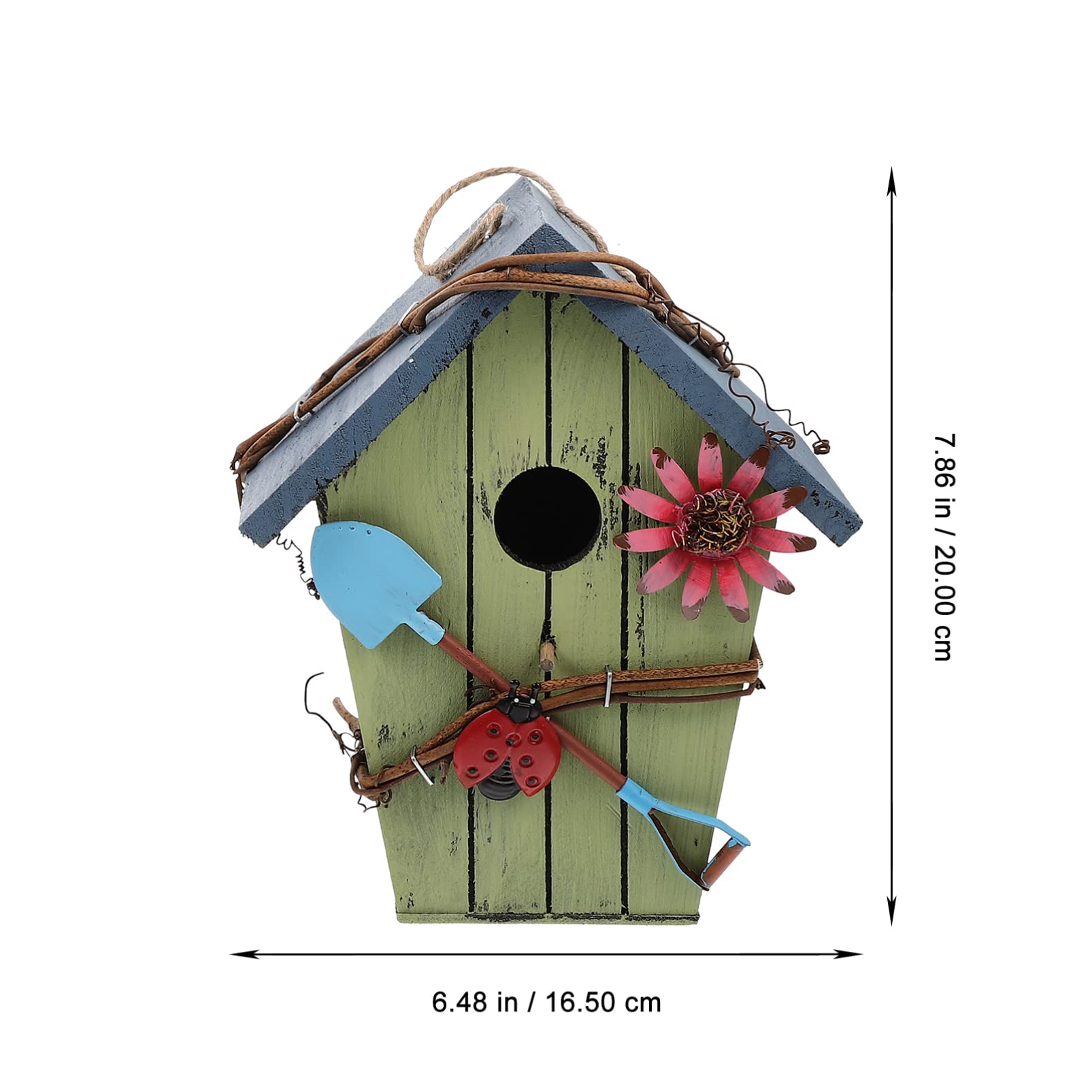 Casetta Uccellini in Legno, 2 Pezzi, Forma Casa per Piccoli Uccelli | Giardino e Salotto, per Allodole, Confezione Doppia, Articolo Decorativo