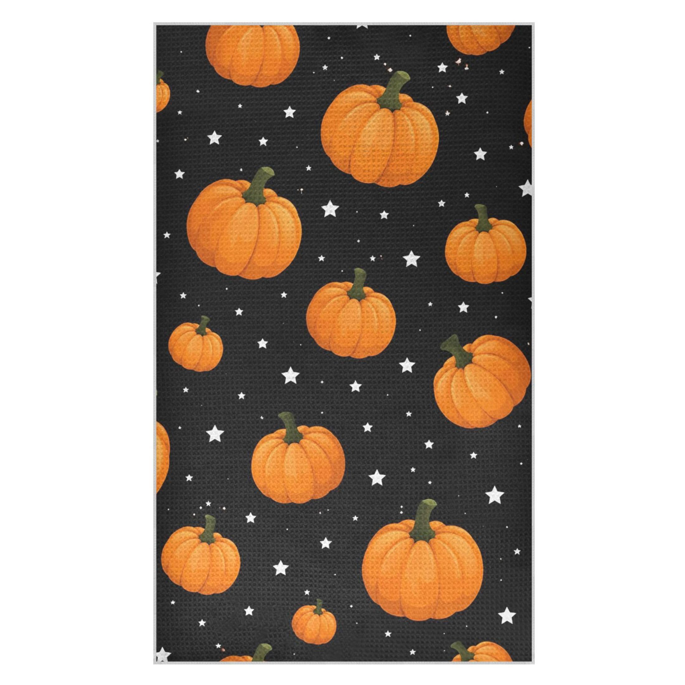 Kutsu Pumpkins Waffle Weave Kitchen Towels Absorbent Quick Drying Dish Towels for Kitchen, Decorative Tea Towel, 18x30 in