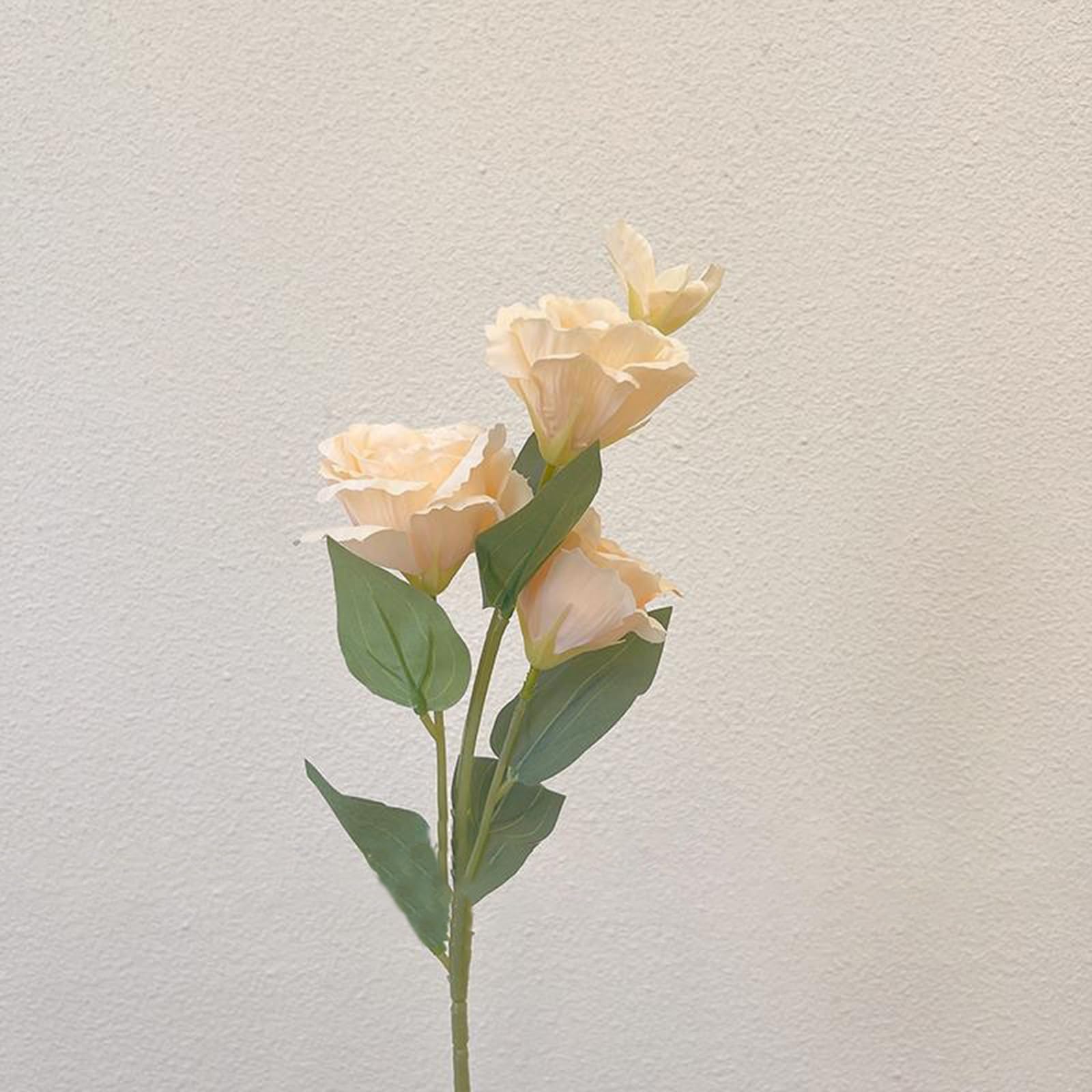 JORCEDI 4 Bundles Lisianthus Artificial Flowers, No Fade Fake Fabric Faux, Realistic Filler Fake Flowers for Wedding Party Centerpieces Floral Arrangement Home Kitchen Decor (Champagne)