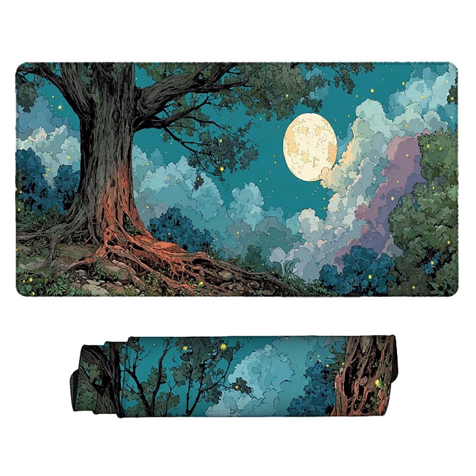 Tappetino Mouse XXL 1000x500mm Blu Mousepad Paesaggio Tappetino Scrivania Grande, con base in Gomma Antiscivolo, Impermeabile Sottomano Scrivania per Computer, Accessori Gaming Mouse Pad 5-3124x