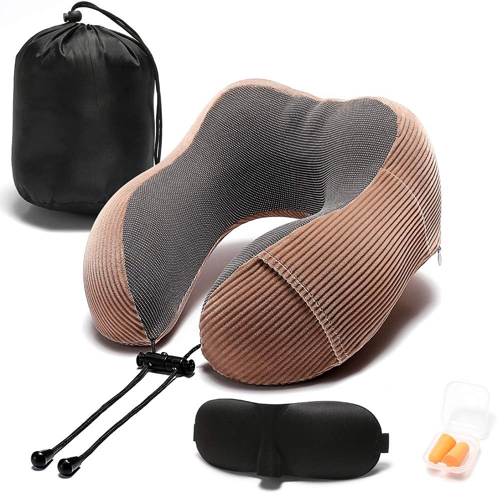 Travel Pillow, Memory Foam Neck Pillow with 360Degree Head