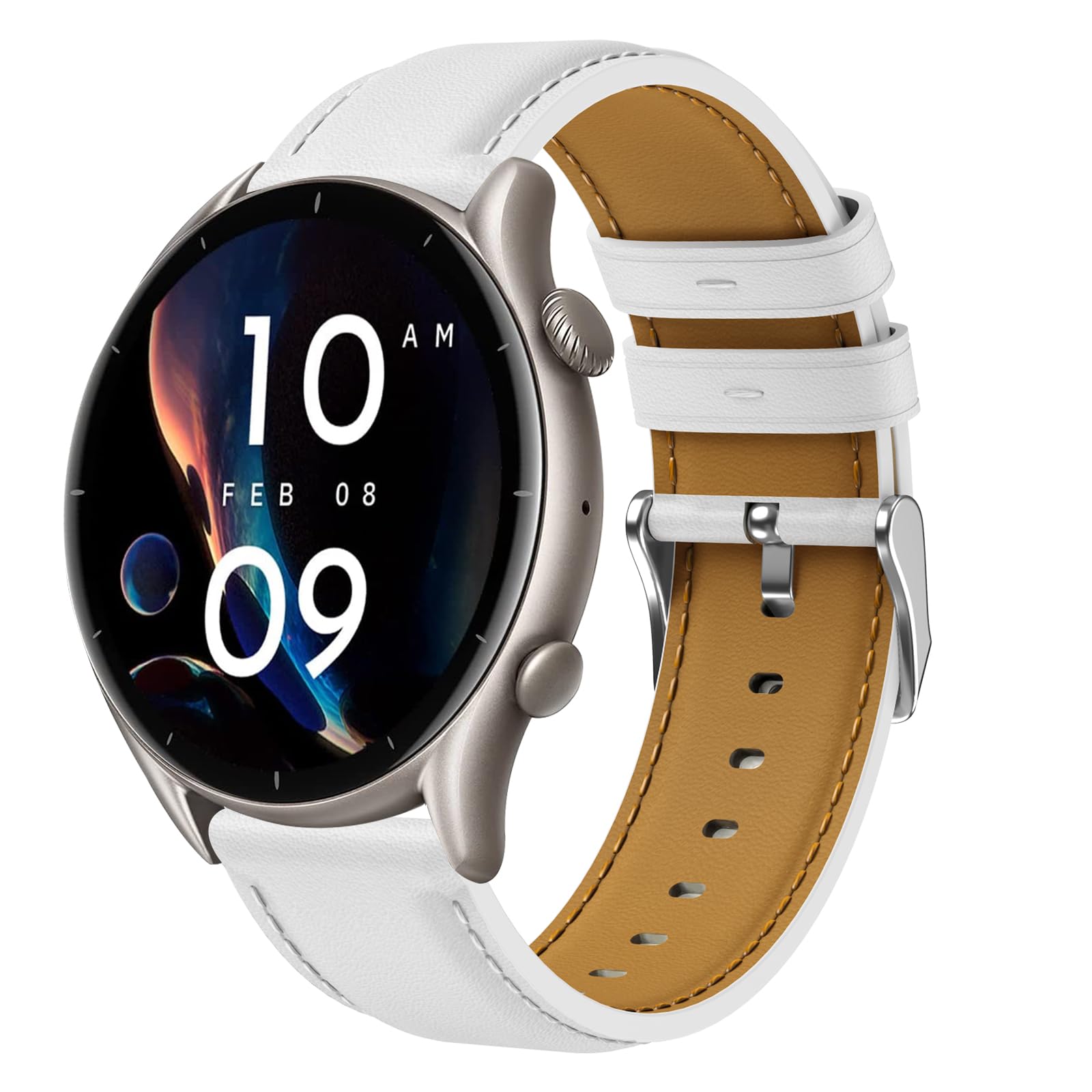 Cinturino per Amazfit GTR 3 Pro, 22mm Cinturino in Pelle per Amazfit GTR 4, GTR 3, GTR 3 Pro, GTR 2, GTR 2e, Amaz fit Stratos, Stratos 2, Stratos 3, Amazfit Pace, Amazfit Balance, Amazfit GTR 47mm