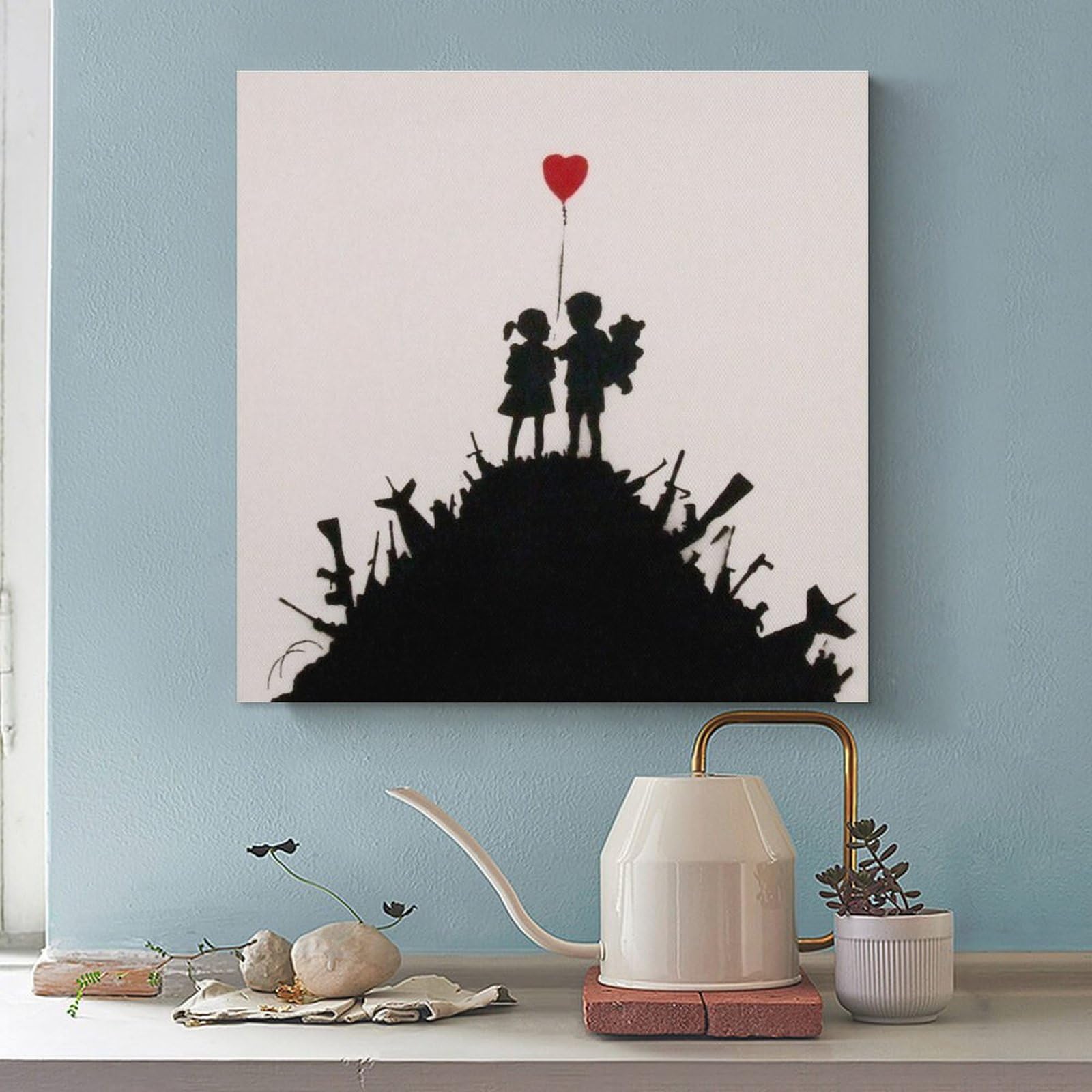 Amazon.co.jp: 戦争反対、やさしくあれ、バンクシーのウォール アート