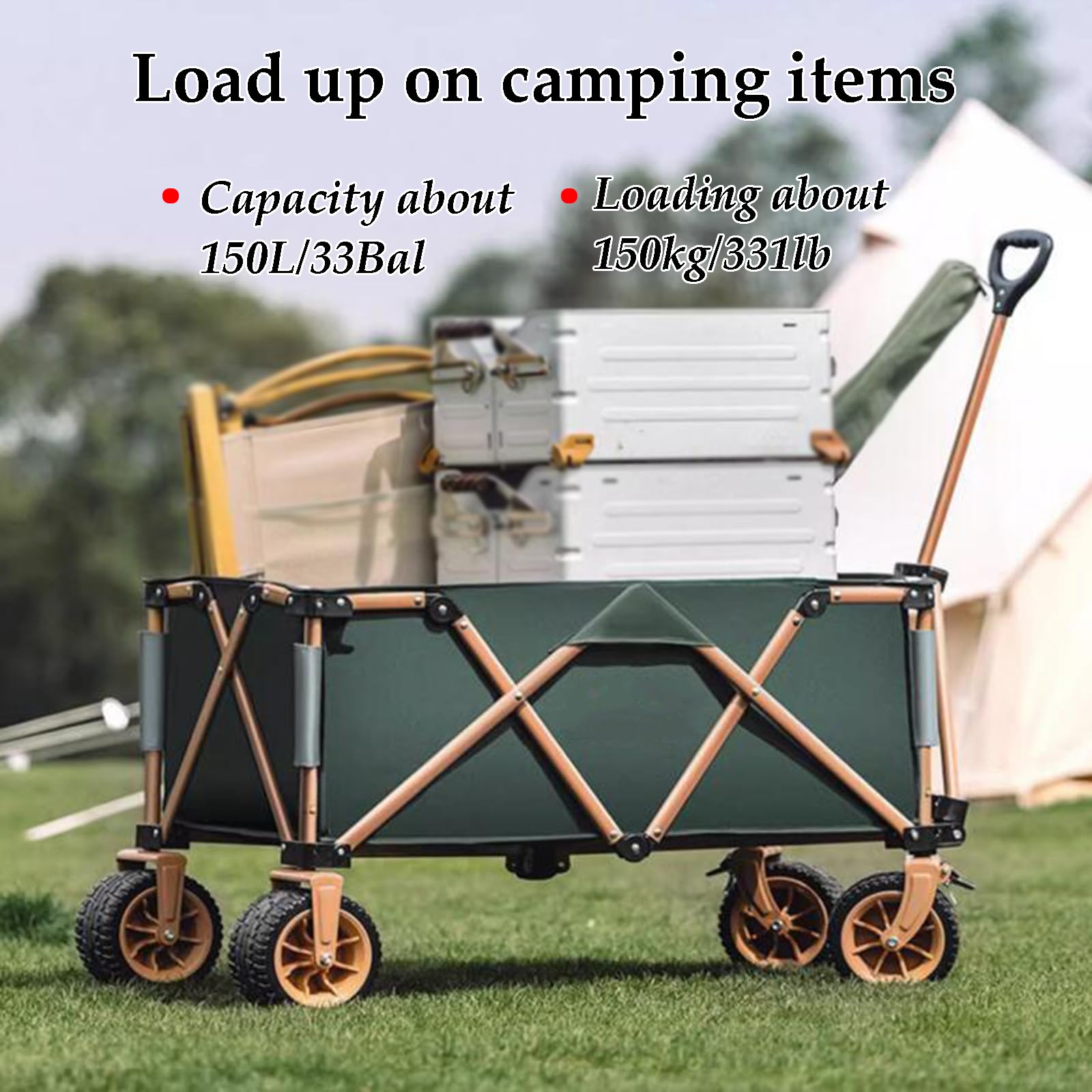 Amazon.co.jp: ポータブルワゴンカートホイール付き折りたたみ式ヘビー