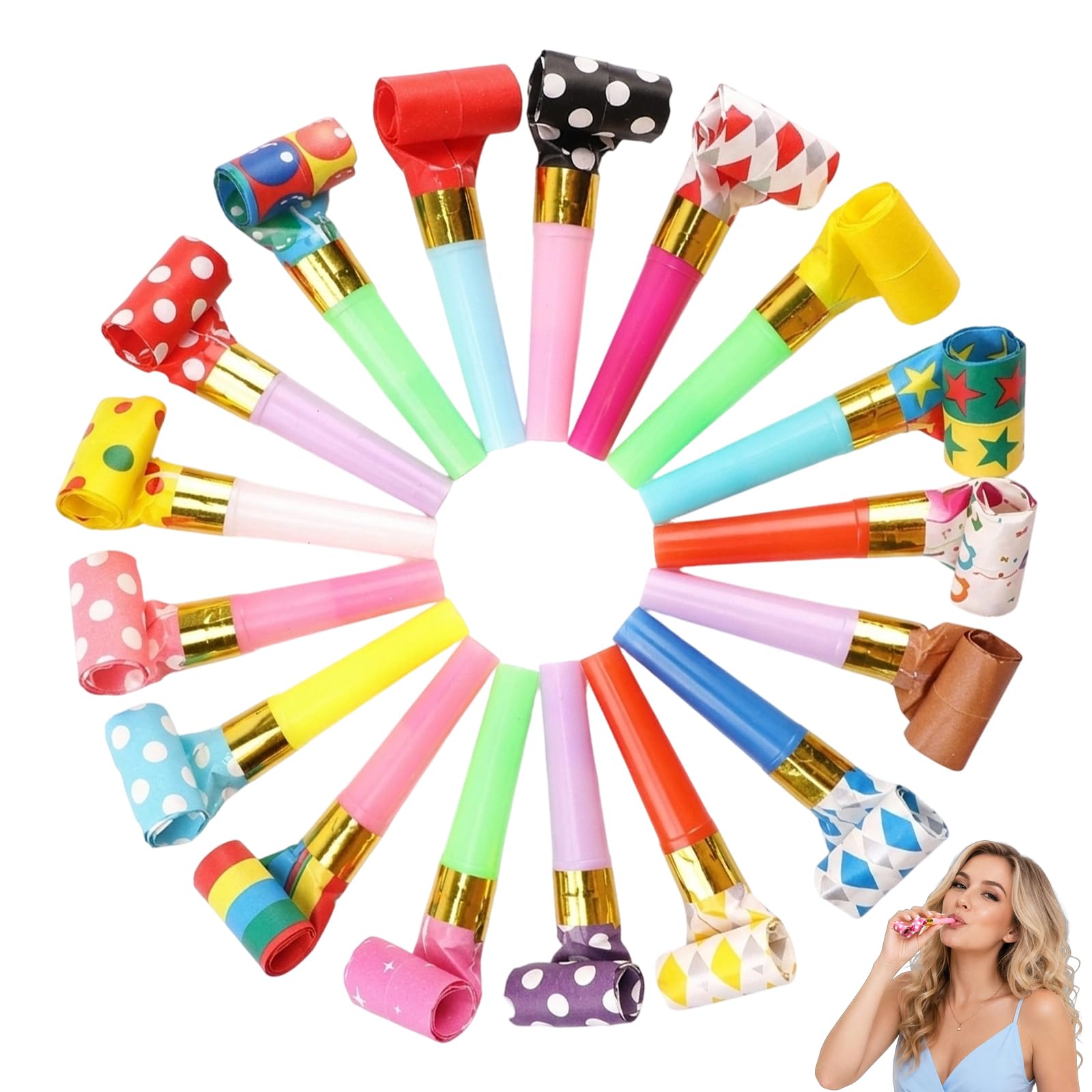 25 PCS Party Blowers, Party Whistles for Birthday Celebrations