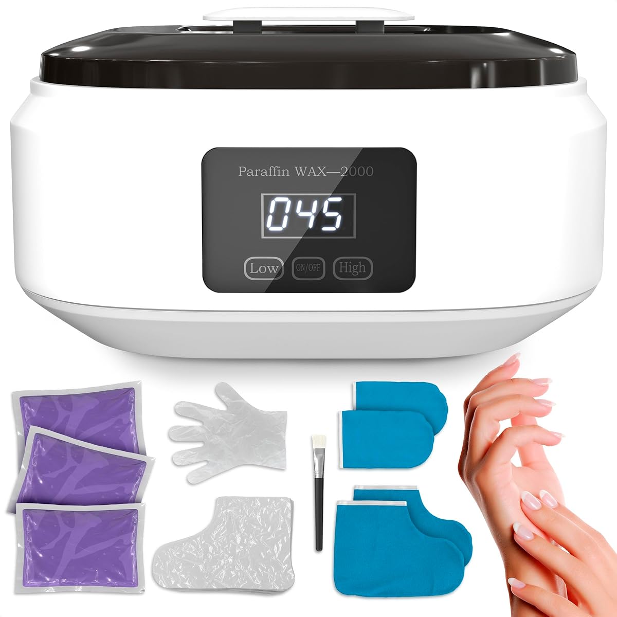 Paraffin Wax Machine for Hand and Feet, 3400ml, Two Modes, Full Kit