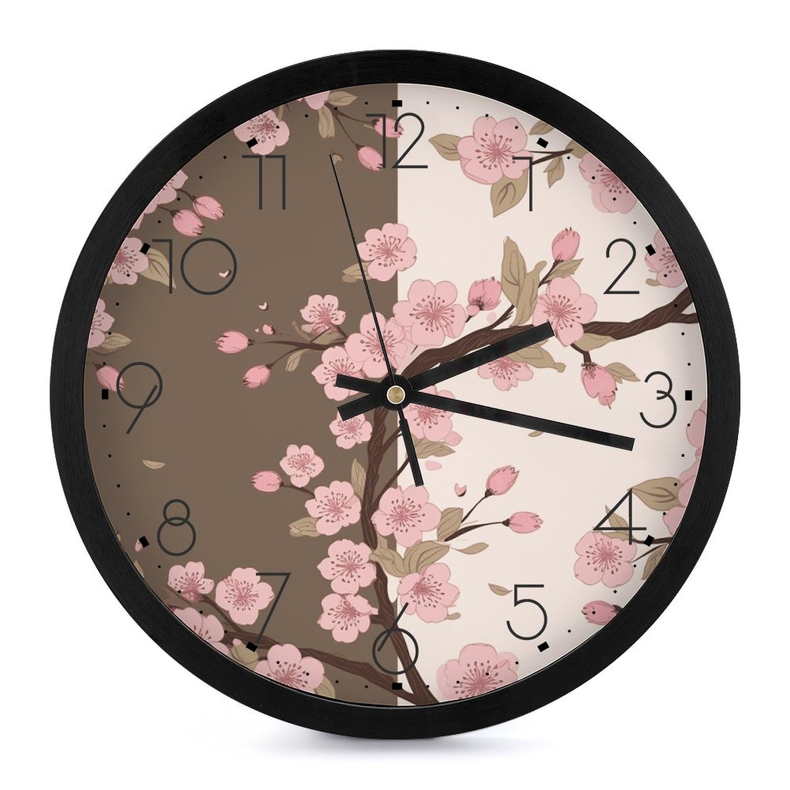 Horloge murale fleur de cerisier silencieuse sans tic-tac à pile