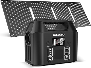 SinKeu 96Wh Tragbare Powerstation LiFePO4-Akku mit 40W Solarpanel