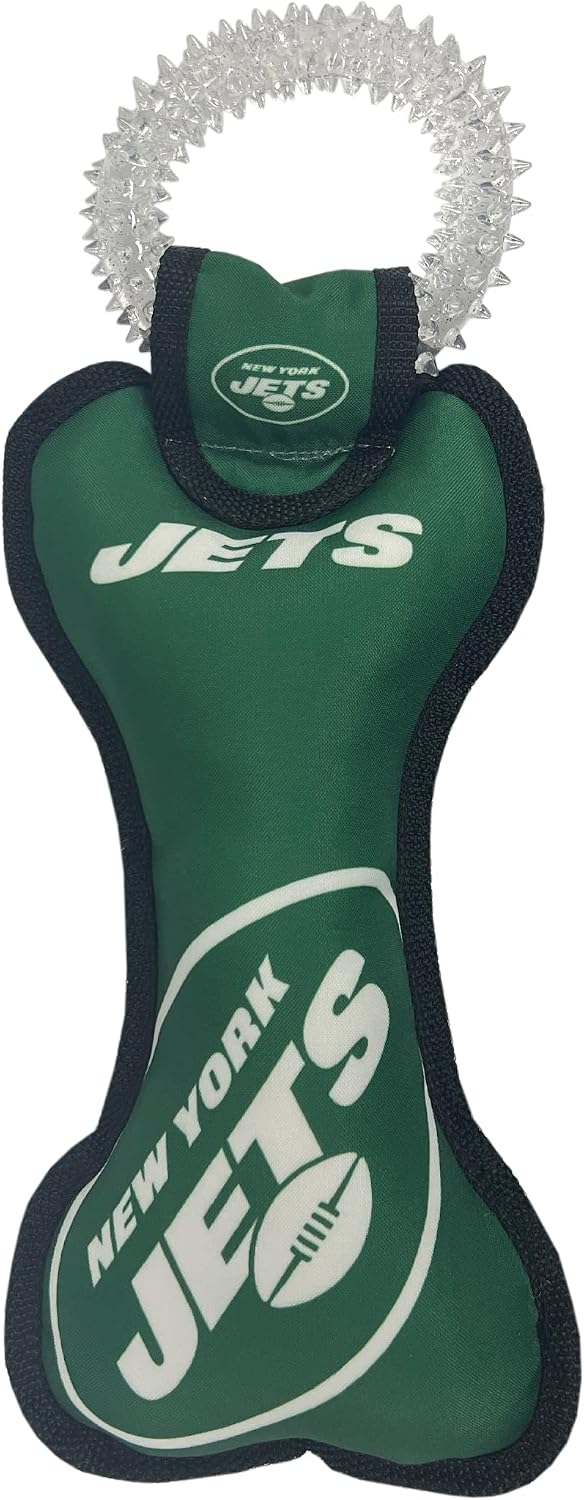 Pets First NFL Green Bay Packers Dental Dog TUG Toy with Squeaker. Tough PET Toy for Healthy Fun, Teething & Cleaning Pet's Teeth & Gum. (GBP-3310)