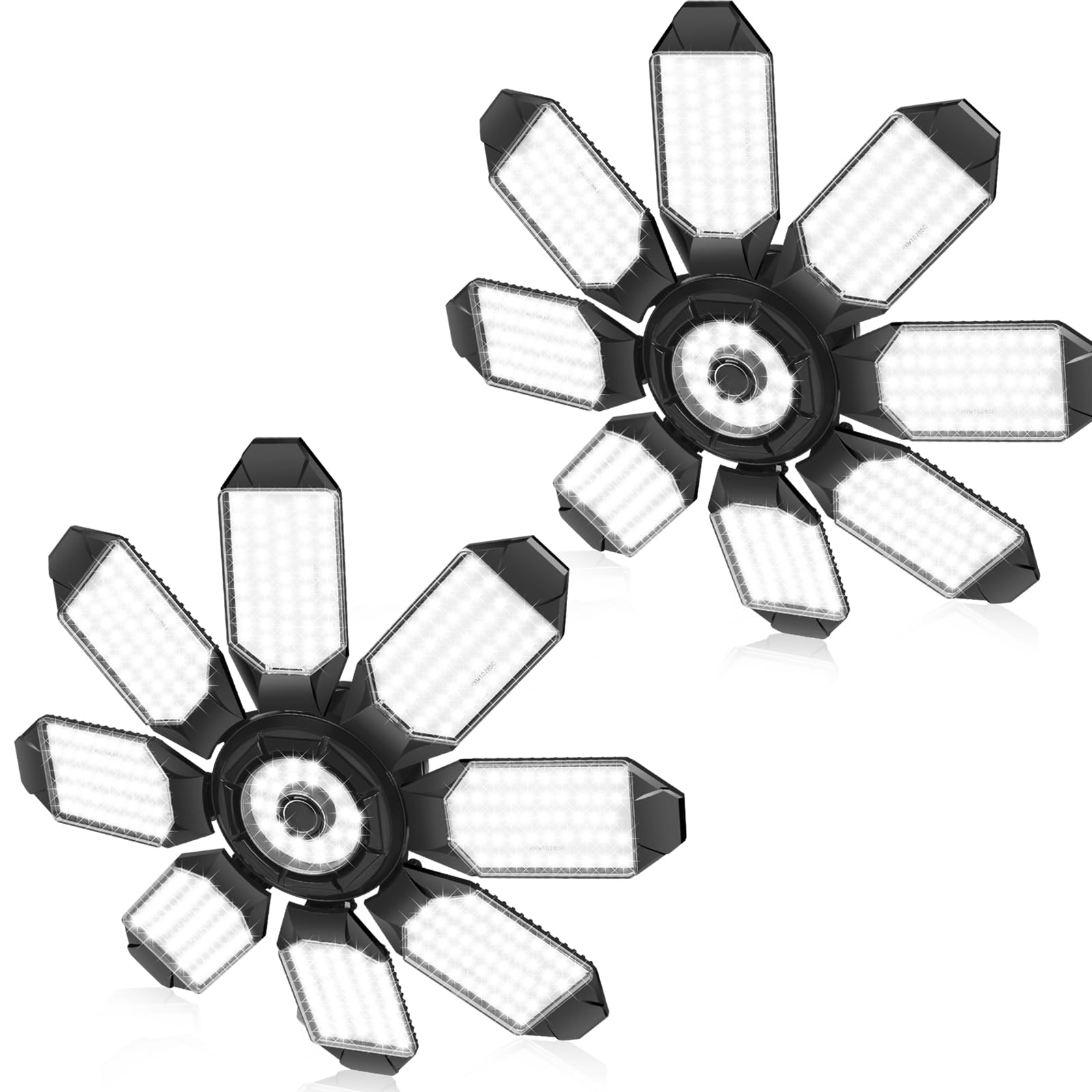 2 Pack Led Garage Lights, 240W, 24000Lm, 6500K, Daylight, Led Garage Ceiling Light with 8+1 Deformable Panels, Compatible with E26/E27 Garage Light Socket, Shop Light-picture-29