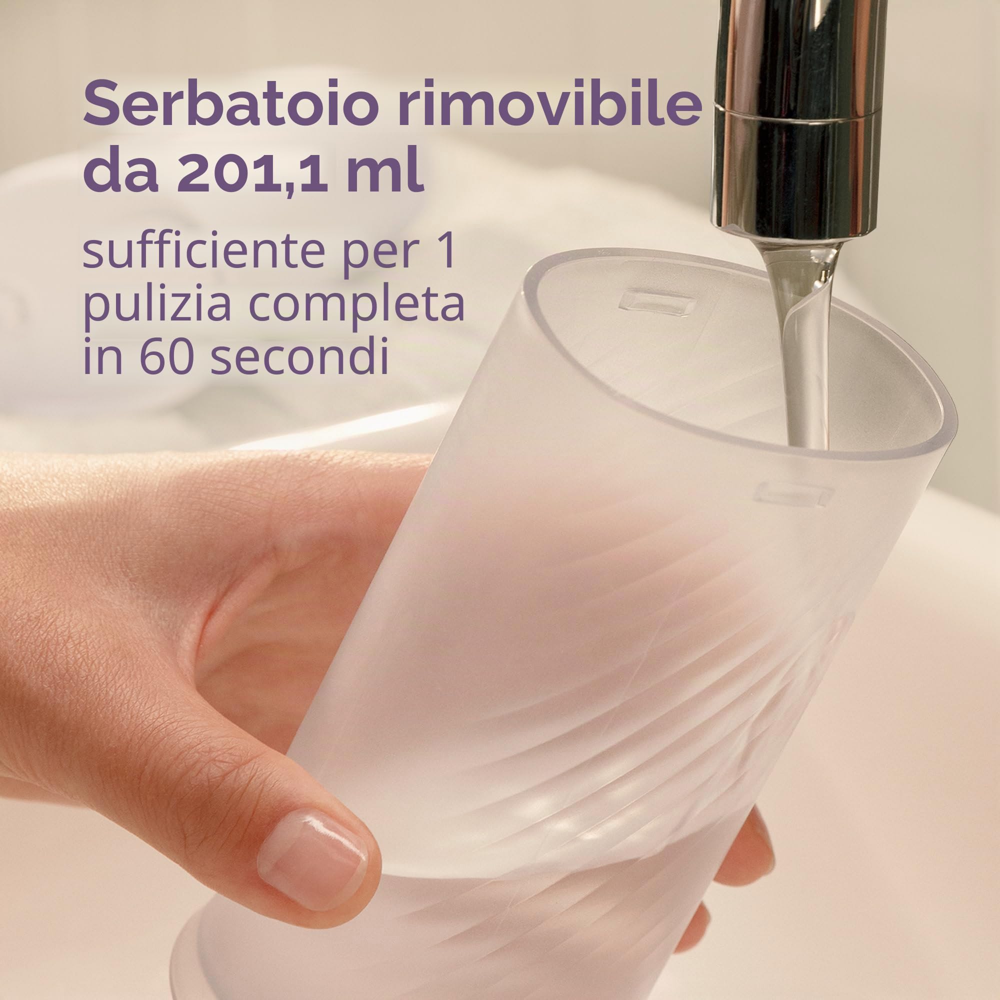 Philips Sonicare Flosser compatto 1000, idropulsore portatile con 3 modalità di filo interdentale, irrigatore orale impermeabile IPX7, adatto ai viaggi, viola, modello HX3333/23