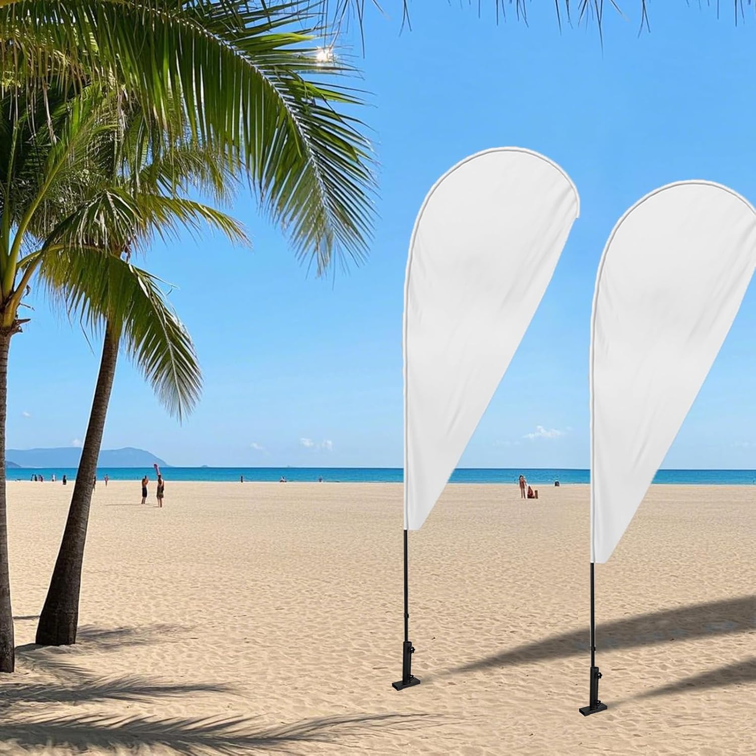 Flag Spike Ground Stake, Ajustable Metal Flag Pole Stakes, Feather Flag Stake Base, Ground Spike Flag Pole Holder, Ground Outdoor Banner Stakes for Garden Lawn Suitable for 0.5-1 inch Rods - Image 6