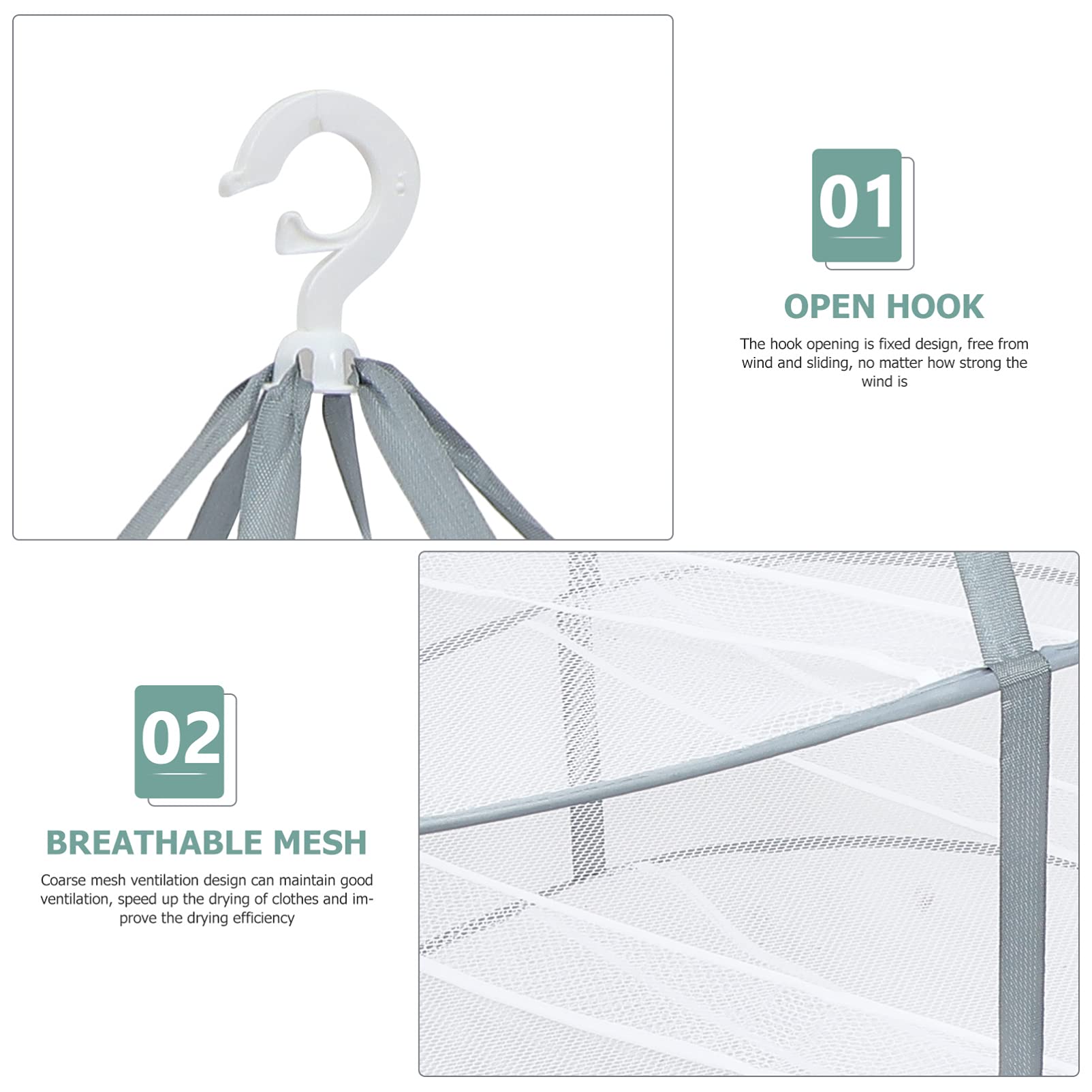 Healifty Hanging Drying Net Collapsible Mesh 3 Layer Sweater Drying Rack Hanging Basket Dryer for Lingerie Underwears Woollen Sweater Garments - Image 4