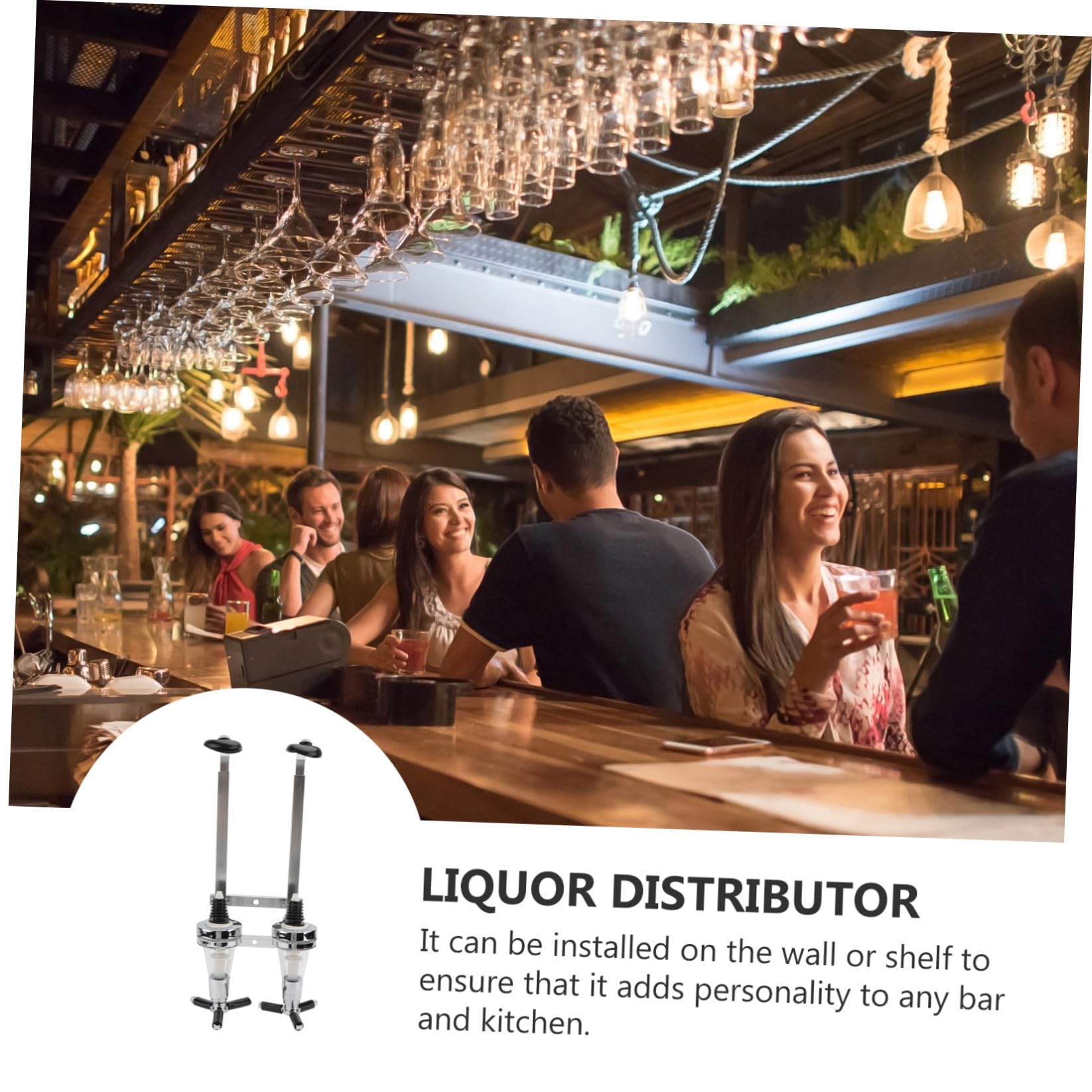 Mikinona Dispensador de Vino de Botellas Soporte de Pared para Bebidas Alcohólicas Dispensador Resorte para Cócteles