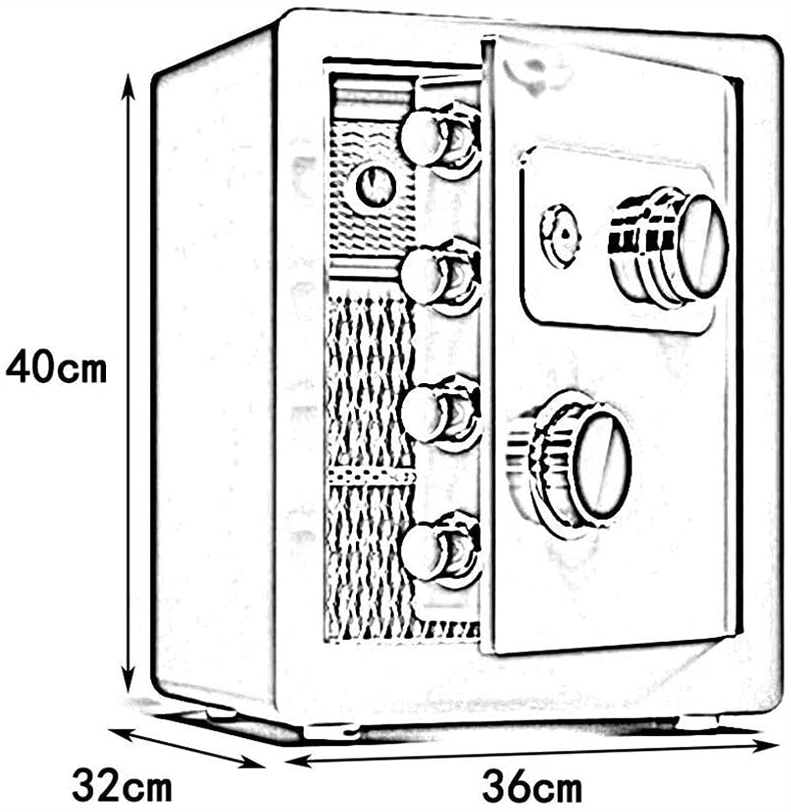 Caja fuerte impermeable ignífuga, caja fuerte para gabinetes, cajas fuertes para el hogar, cerradura mecánica con llave, caja fuerte con contraseña mecánica pequeña para el hogar de 40 cm, caja fuerte