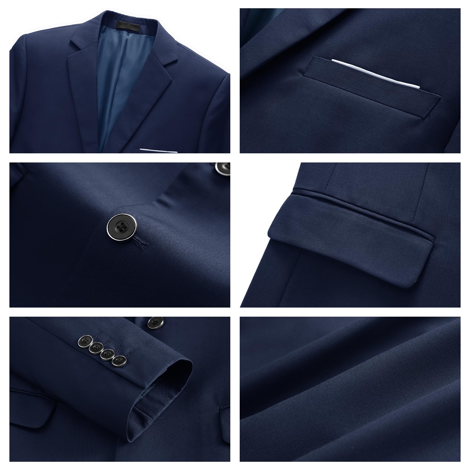 Costume Homme 2 Pièces à Deux Boutons Blazer Pantalon avec Cravate | Smoking Slim Fit de Couleur Uni à la Mode