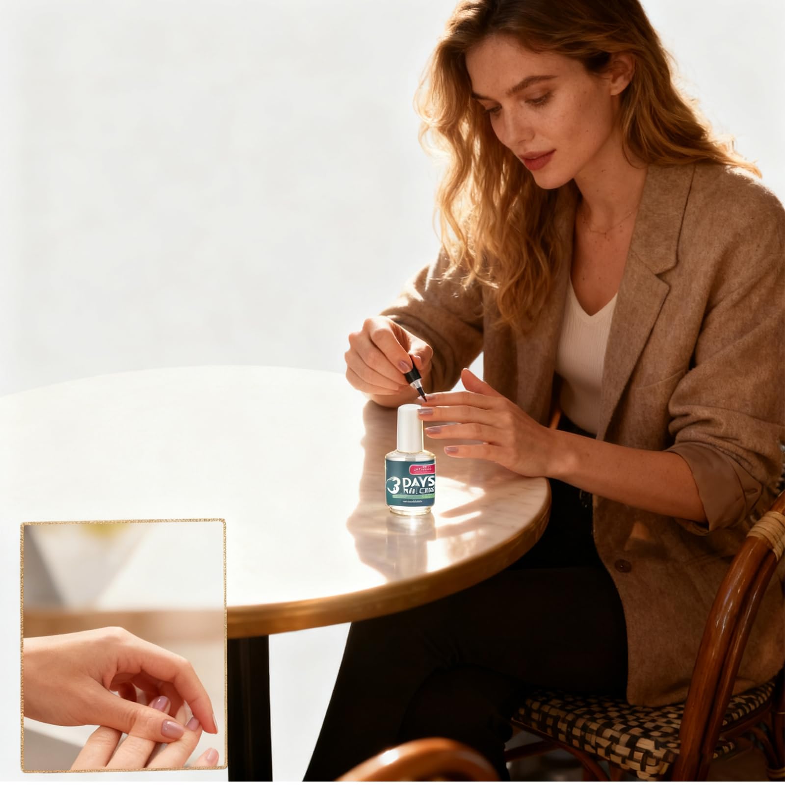Cura delle unghie in 3 giorni, siero fortificante alla cheratina e agli aminoacidi per unghie fragili e danneggiate, siero di crescita da 16 ml e smalto trasparente per una manicure forte e morbida (2