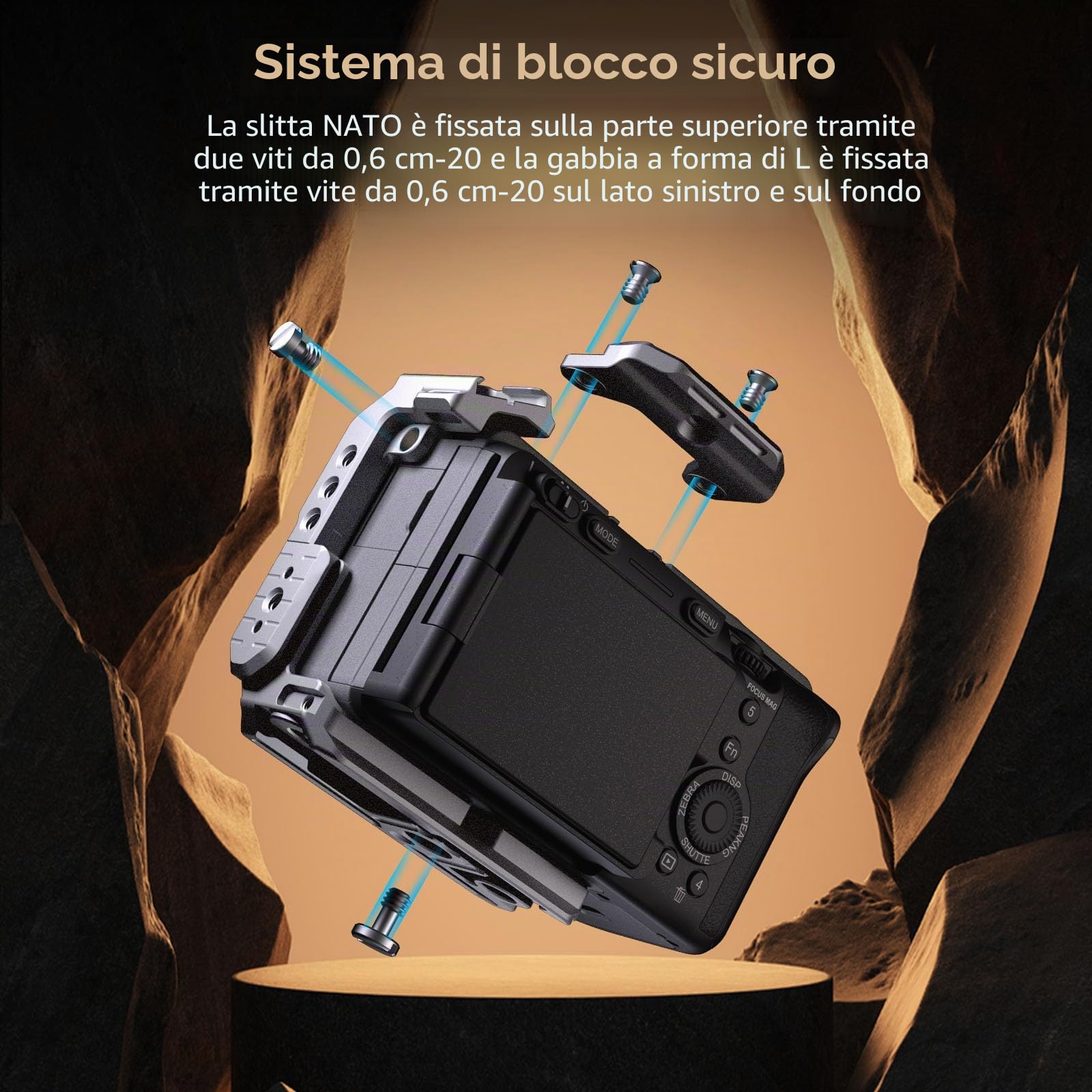 SMALLRIG FX3/FX30 HawkLock Quick Release Half Cage per Sony FX3 / FX30, con QR NATO Rail, Progettazione Modulare per Sony XLR Handle, Integrato Piastra a Sgancio Rapido per Arca - 4772