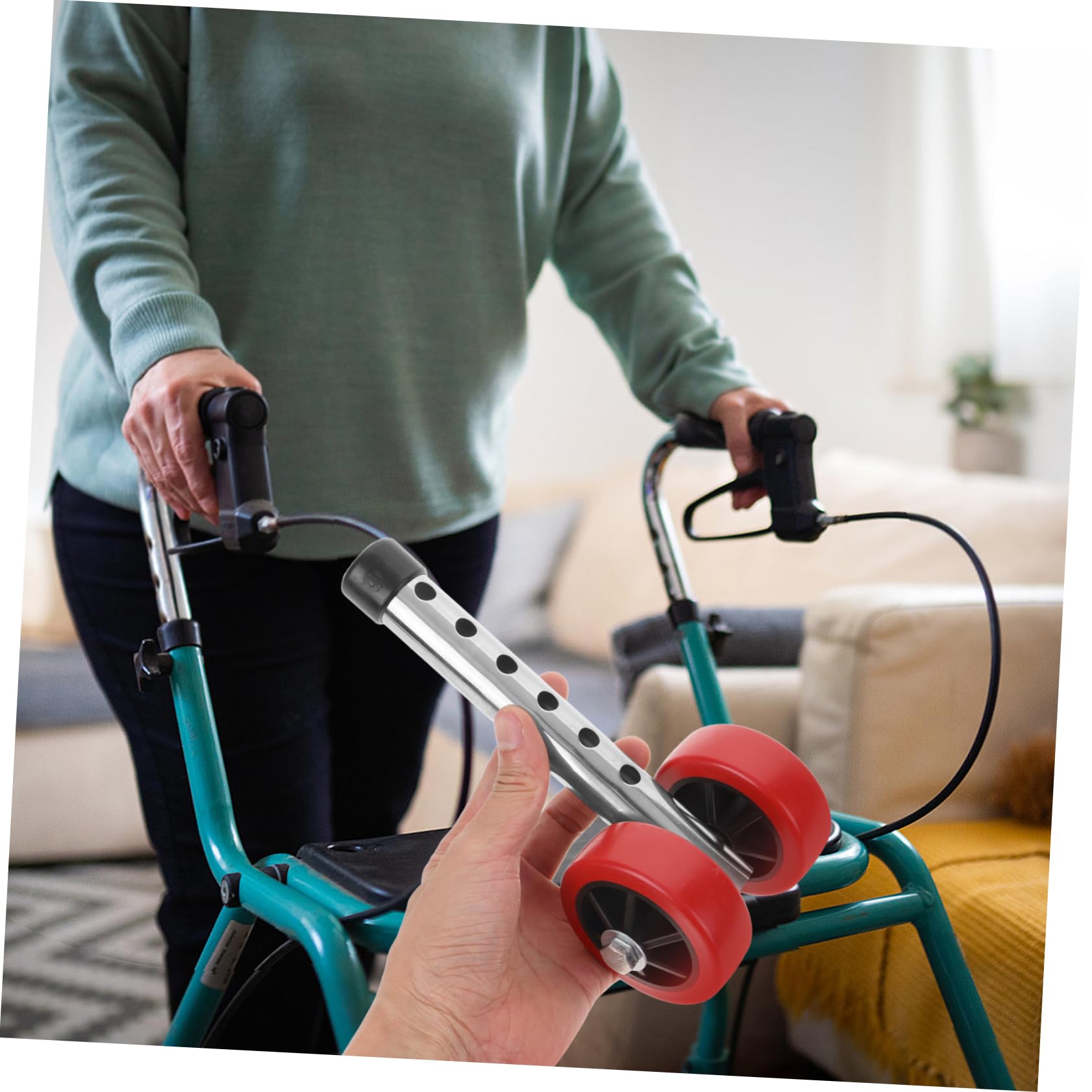 Ruedas de Andador Antidesgaste para Interiores, de Ruedas Silenciosas y Resistentes de Goma y Acero Inoxidable para Reemplazo en Caminadores
