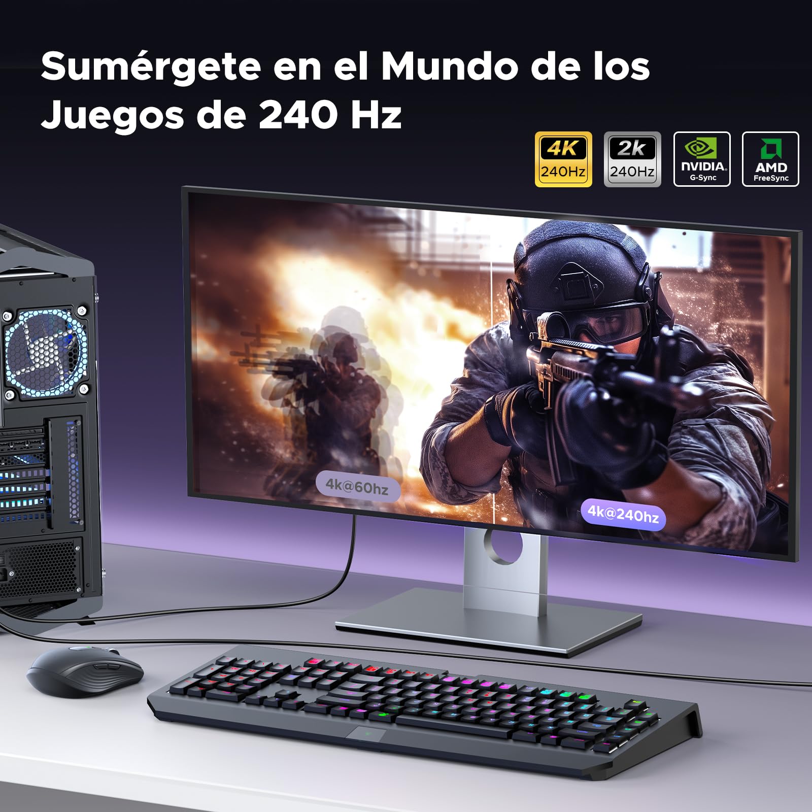 UGREEN Adaptador USB C a DisplayPort 1.4 8K 60Hz 4K 240Hz Cable Thunderbolt 3 a DP HDR VRR Dolby Compatible con iPhone 17 Pro Max Air Galaxy S24 Plus Ultra MacBook iPad Pro Air Surface