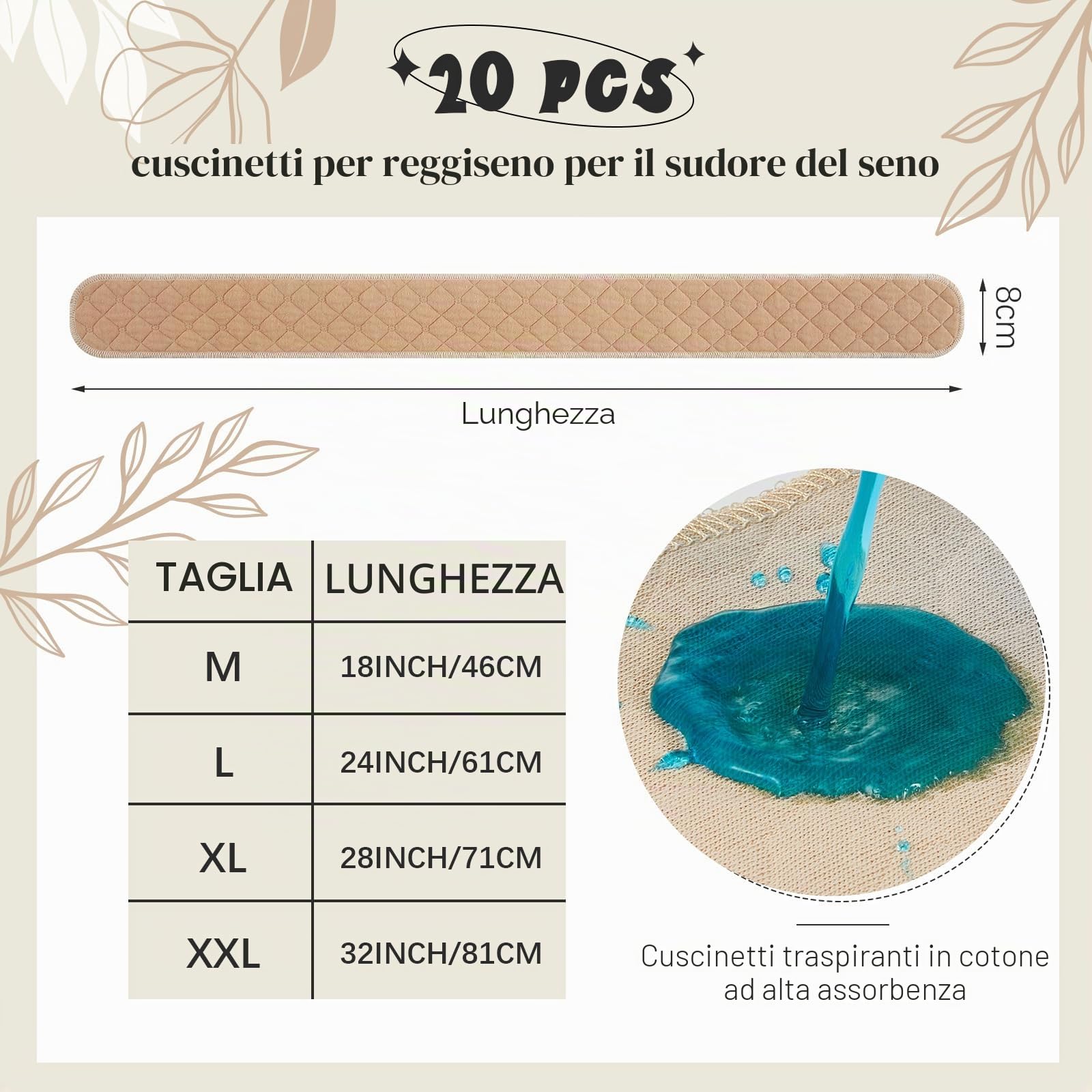 SATINIOR 10 Fodere Antisudore per Reggiseno da Donna Fascia Banda Sottoseno in Cotone 18 x 3 Pollici
