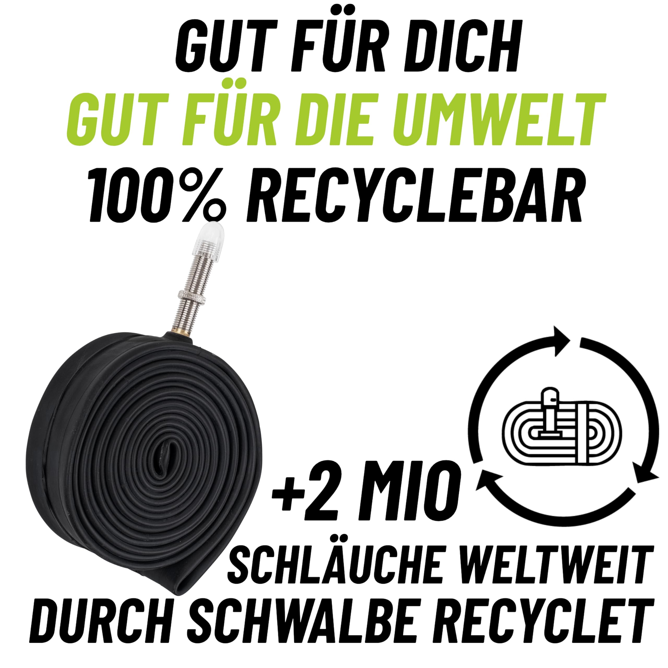 Chambre à Air Schwalbe AV 13 Pour Vélo - Taille 26 Pouces - Valable Pneus 1.50" à 2.50" - Coton, Extrêmement Résistante à La Pression