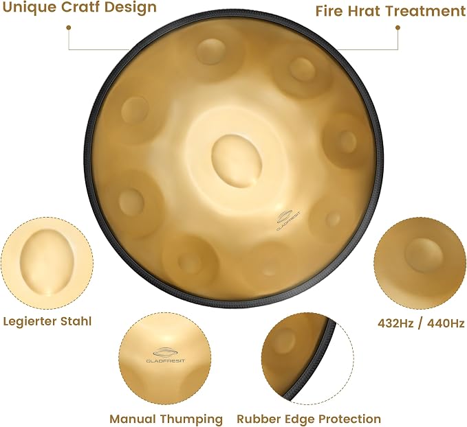 Handpan Drum 22 pulg D Kurd Minor con accesorios miniatura 2