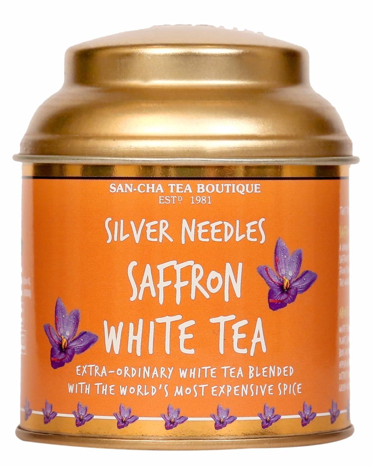 SANCHA Tea Boutique, Saffron White Tea, Silver Needles Tea, Makes Over