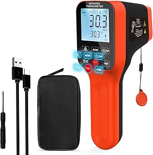 Non Contact Pyrometer High Temperature Infrared Thermometer Gun -50~1600℃ DS 30:1 Industrial Laser Temp Gauge for Cooking, Pizza, HVAC, Kiln, Forge (NOT for Human) - RQ-1600