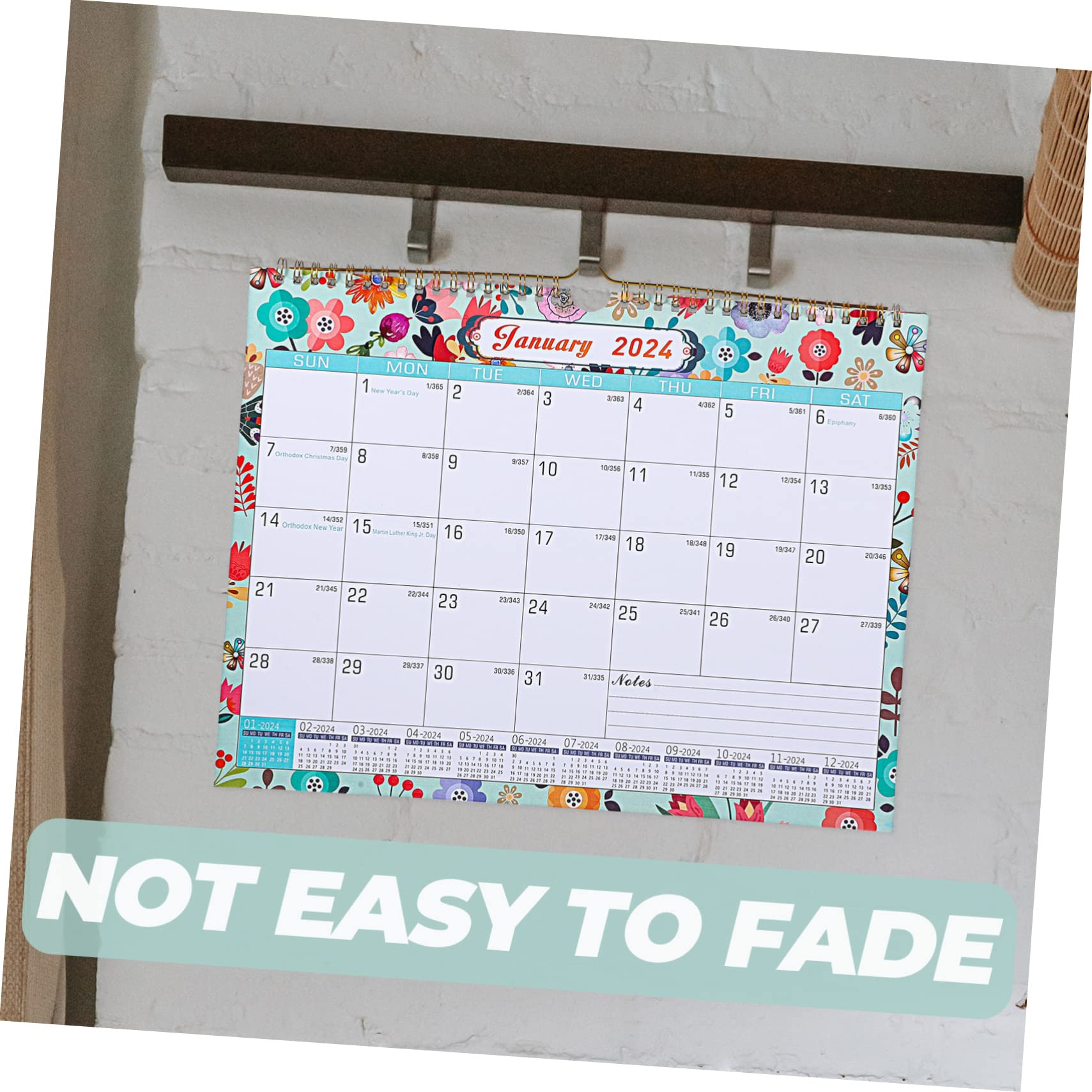 SEWACC 3stücke Monatskalender Für Schule Und Büro Einfacher Wandkalender Mit Feiertags-countdown Handliches Design Für Tägliche Nutzung Für Studenten Und Erwachsene