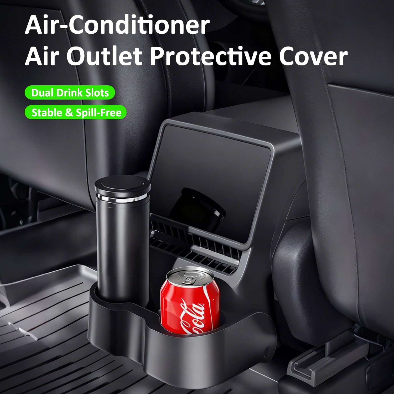 Rear Cup Holder for Tesla Model Y Juniper 2026 Refresh/Model 3 Highland 2025 2026, Rear Center Console Cup Drink Holder, No Drilling & Anti-Slip Accessories for Model Y Juniper Back Seat