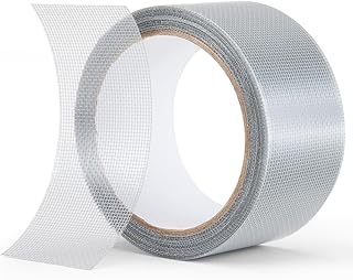 Amanbo Grey Window Screen Repair Tape, 2 in X 30 FT (360IN) Screen Repair Kit for Windows or Doors, Strong Adhesive Screen Patch Repair Kit Fiberglass Screen Tape Mesh Repair