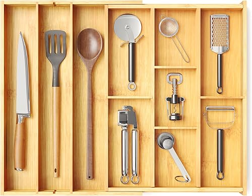 SpaceAid Bamboo Drawer Organizer