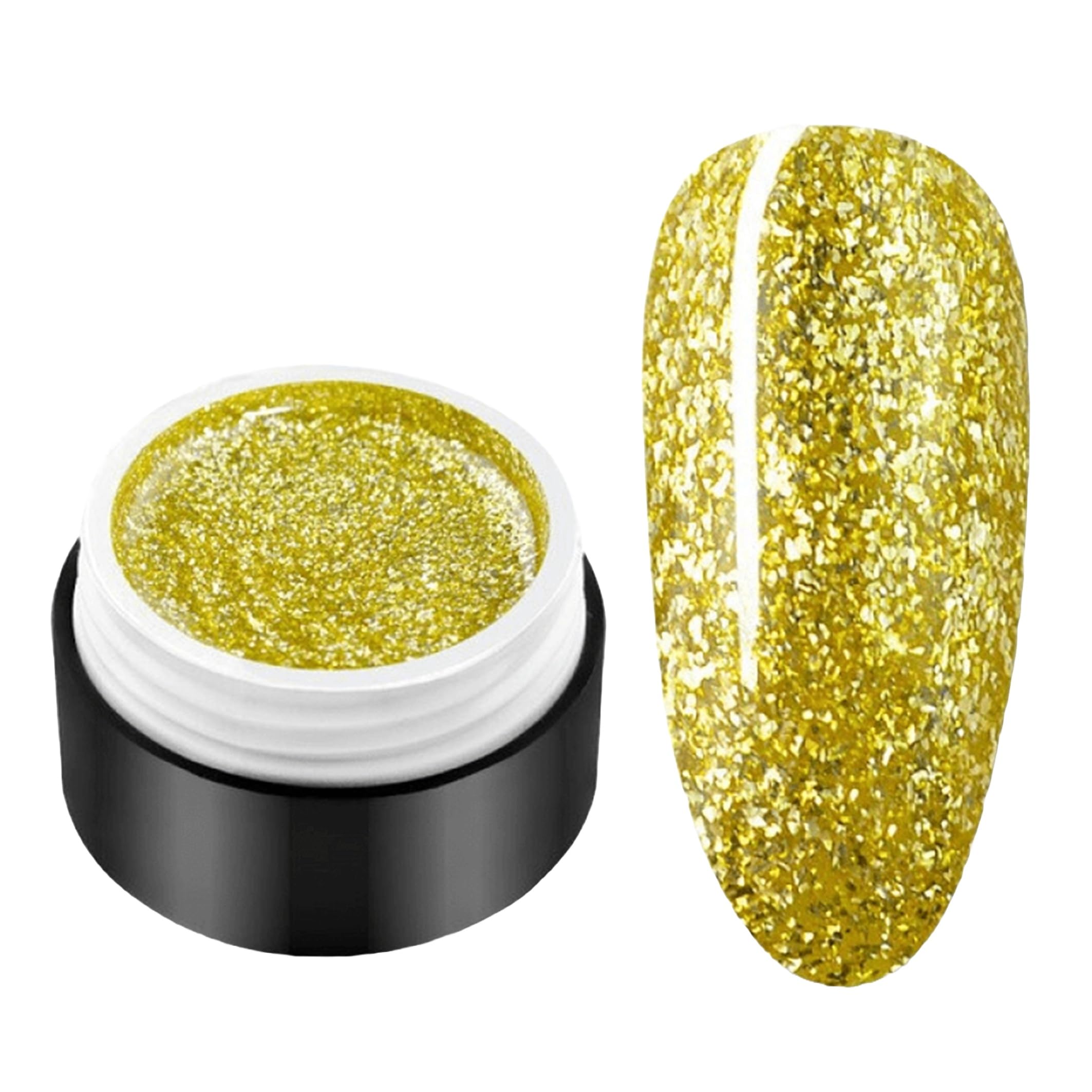 BELLE GAGA 5ml UV Color Gel with Glitter Shiny Platinum, UV/LED Compatible Glitter Soak Off UV Nail Gel DIY Nail Manicure for Women Girls Brush not Included (B28, 5ml)-image-33