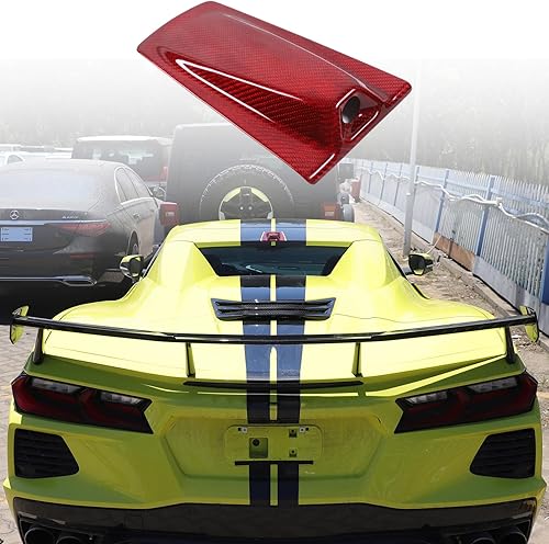 Cubierta de cámara de respaldo para techo compatible con C8 Corvette Convertible Z06 Z51 2020-2023 fibra de carbono real, 1 unidad, protección de