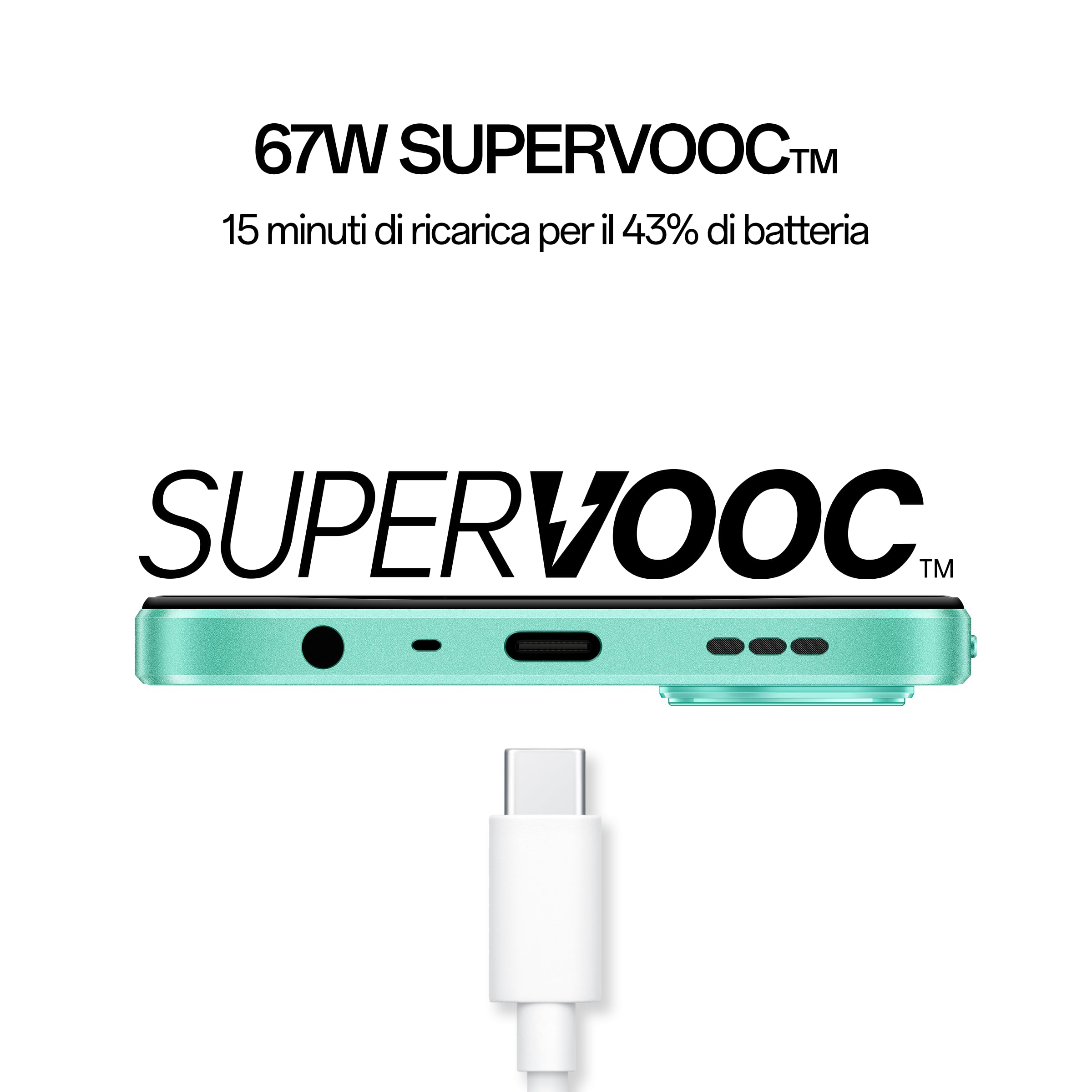 OPPO A78 Smartphone, AI Doppia fotocamera 50+2MP, Selfie 8MP, Display 6.43” 90HZ AMOLED FHD+, 5000mAh, RAM 8+8 GB + ROM 128GB (esp1TB), IP54, Supporto Auto [Versione Italia], Colore Aqua Green