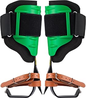 VEVOR Tree Climbing Spikes, 1 Pair Alloy Steel Pole Climbing Spurs, w/Adjustable Straps and EVA Leg Padding, Arborist Equipment for Climbers, Logging, Hunting Observation, Fruit Picking
