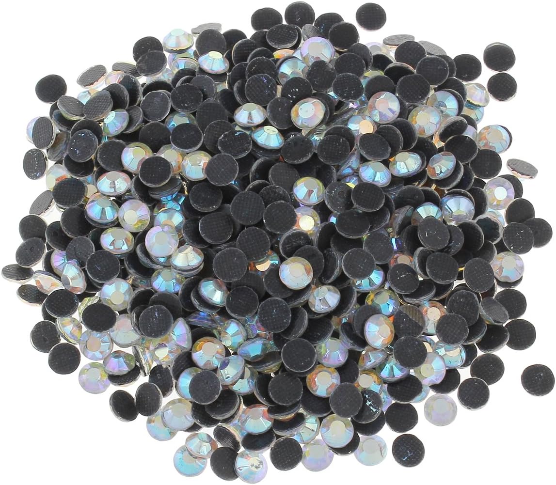 Perlin - Hotfix rhinestones, 7200 pieces, crystal AB, 3 mm SS10 crystal AB, for iron-on, hot glue, rhinestone glass rhinestone beads