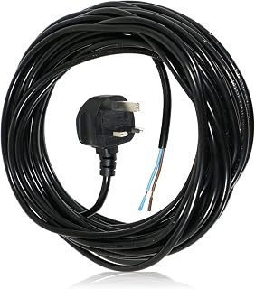 SPARES2GO XL Extra Long 12M Metre Black Cable Mains Power Lead for Shark Vacuum Cleaner (UK Plug)