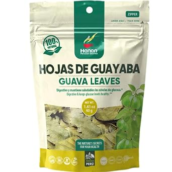 Hanan Guayaba Loose Leaf Herbal Tea 1.4oz Guava Leaves 40g All-Natural, Dried Leaves from Psidium Guajava Plant from Peru aka Goyave, Goiaba, Guaven